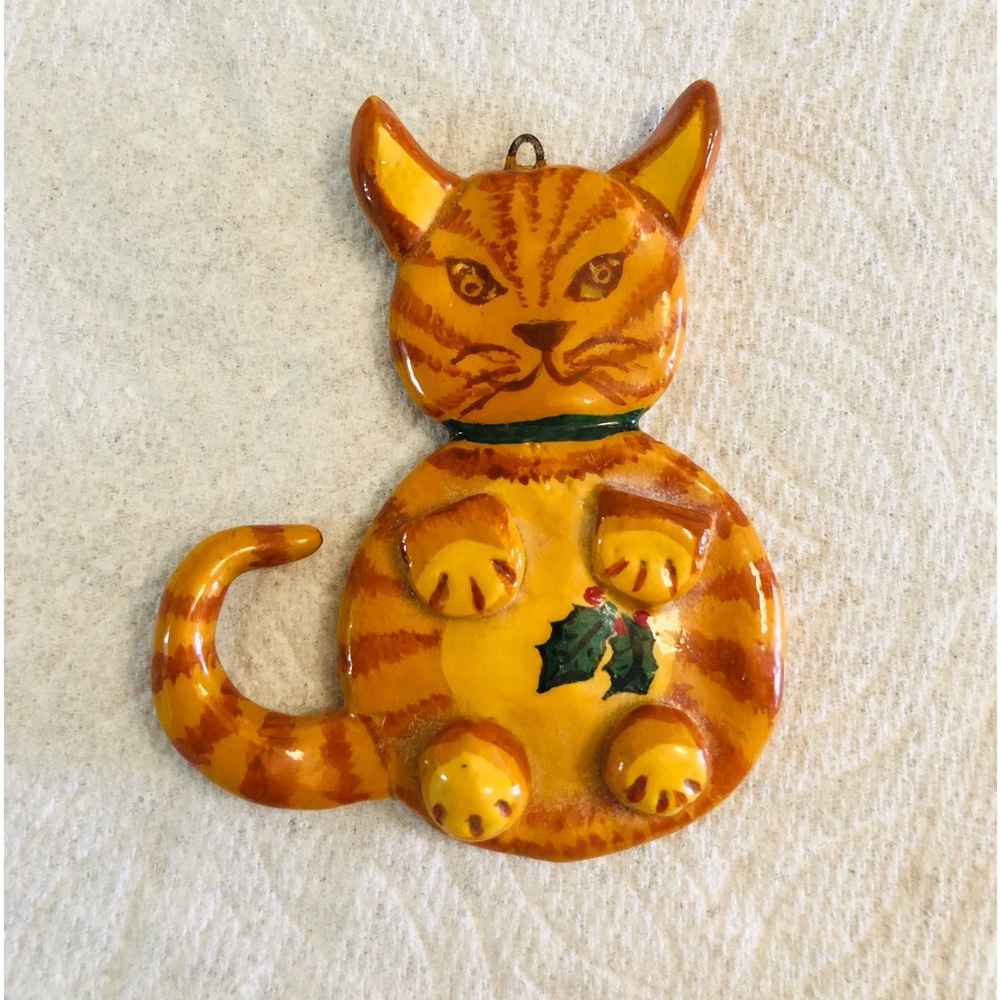 Hand Made Christmas Cat ornament